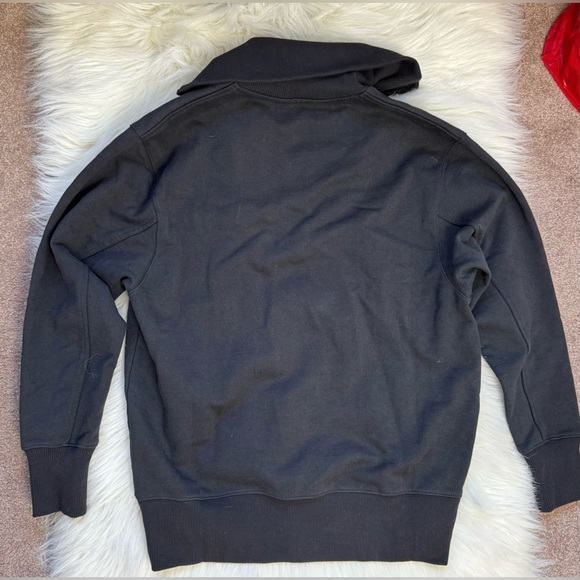 New Thakoon Quarter Zip Pullover Gunmetal Black Oversized Fit Quiet Luxury - Picture 3 of 6